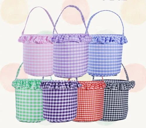 Gingham Ruffle Basket