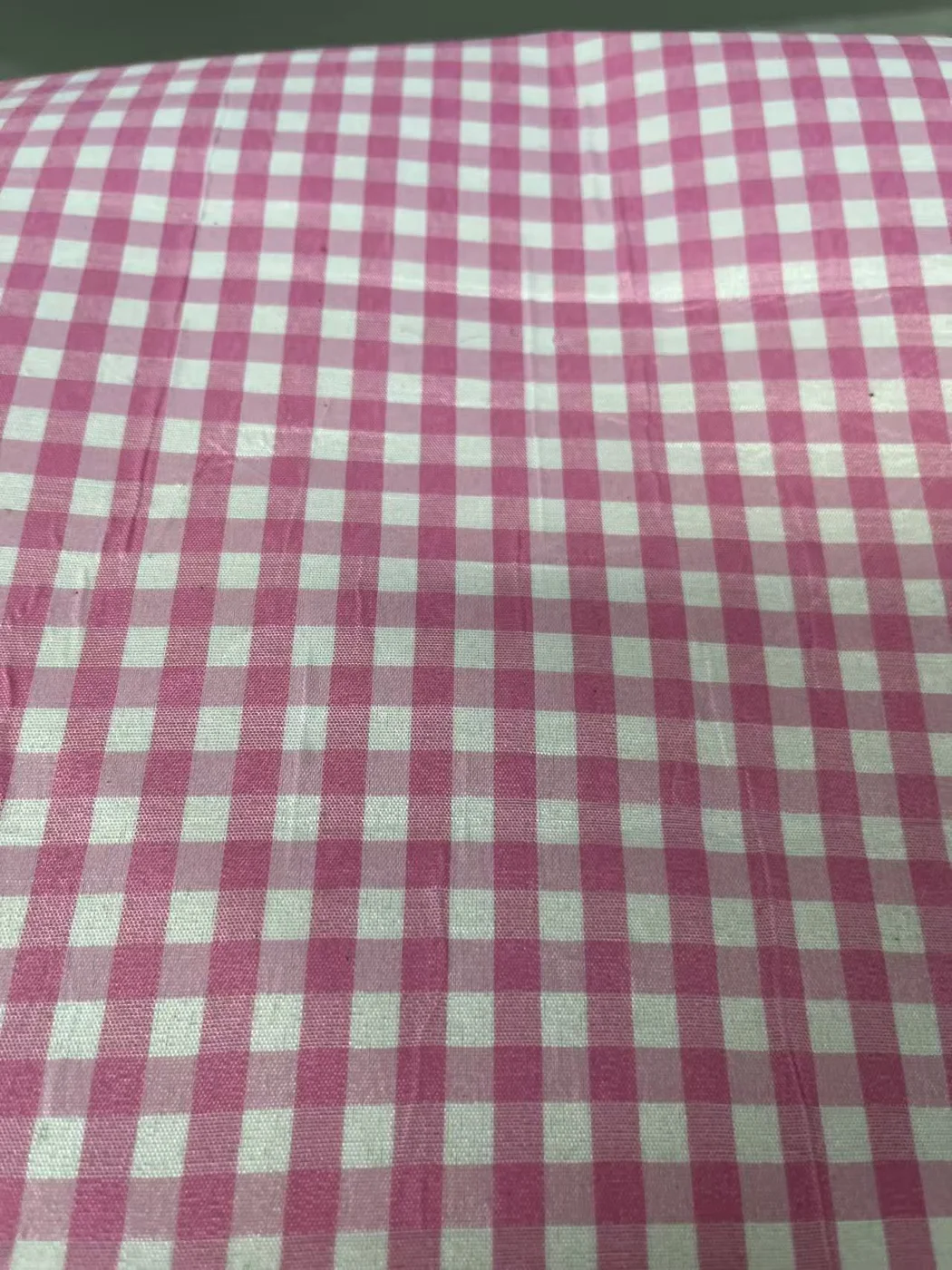 Pink gingham fabric